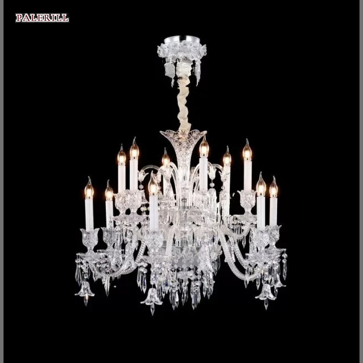 AM0833 — European Duplex Grand Hall Stainless Steel Chandelier for Bedrooms