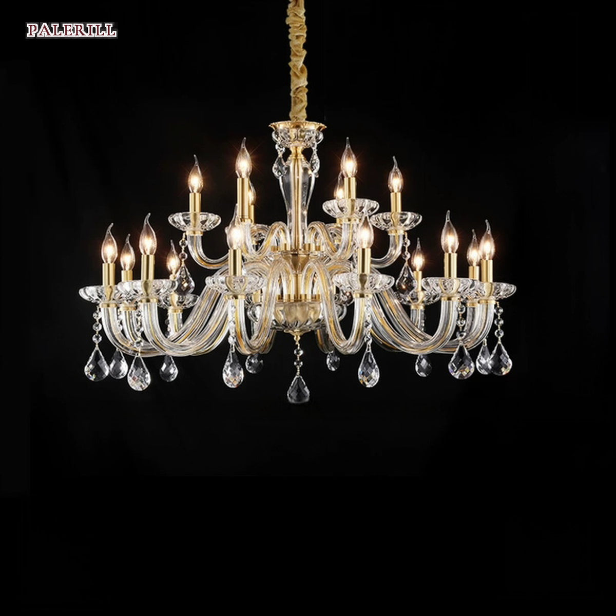 AM0834 — Modern Luxury Crystal Brass Chandelier for Living Rooms & Dining Rooms