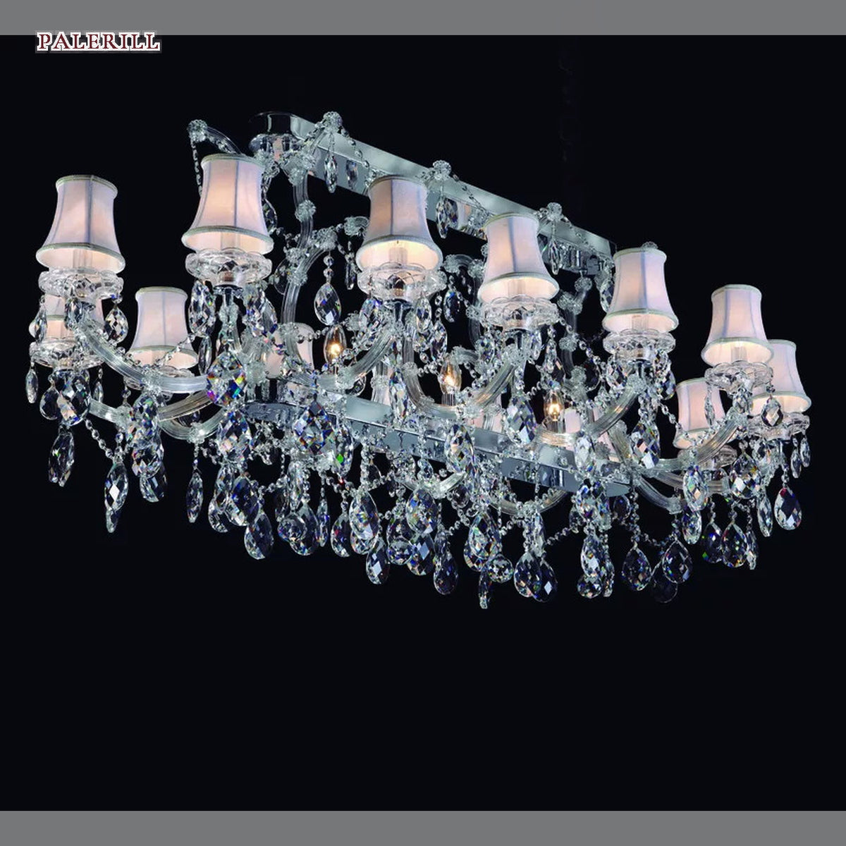 AM0718 — European Rectangular Crystal Chandelier for Dining Rooms