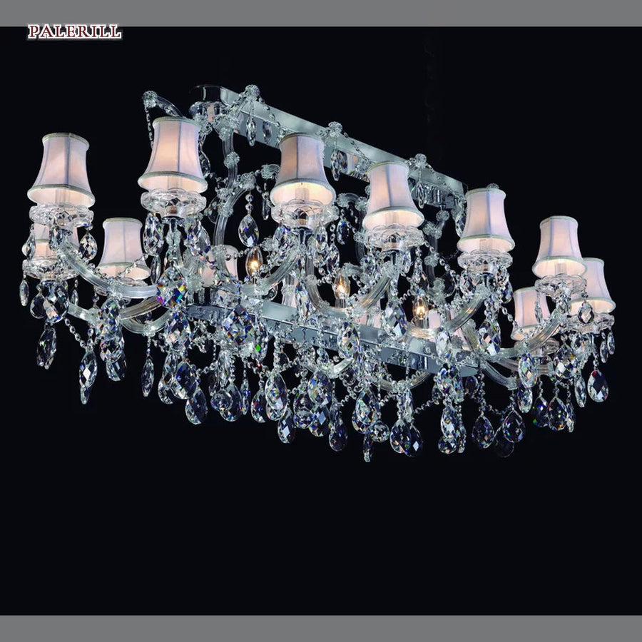 AM0718 — European Rectangular Crystal Chandelier for Dining Rooms