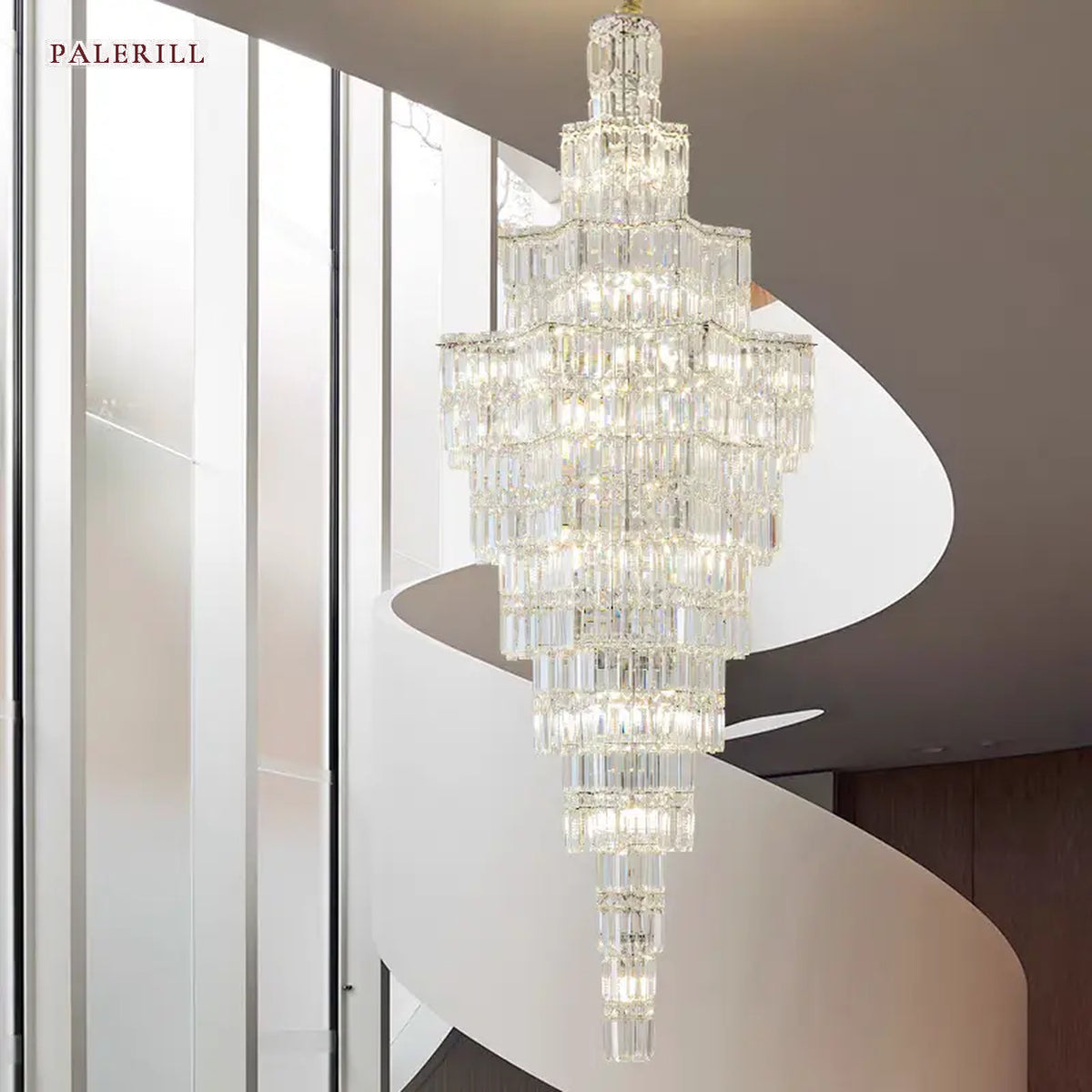 AM0526 — Postmodern Stairwell Crystal Chandelier for Living Rooms