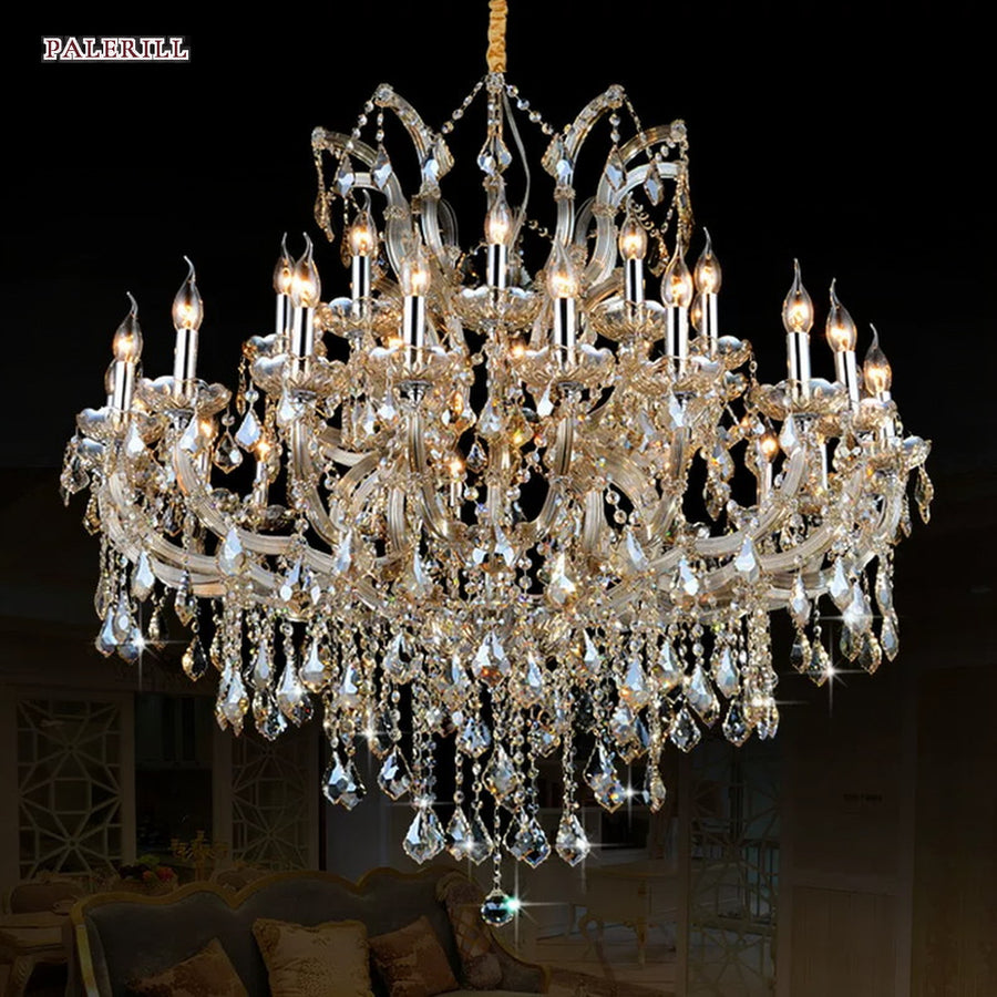 AM0823 — European Stairwell Duplex Crystal Chandelier for Retail Spaces & Gym Spaces