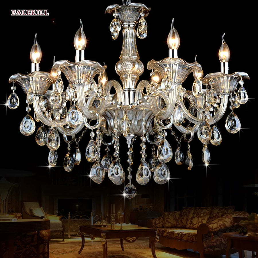 AM0778 — European Candle Crystal Chandelier for Retail Spaces & Gym Spaces
