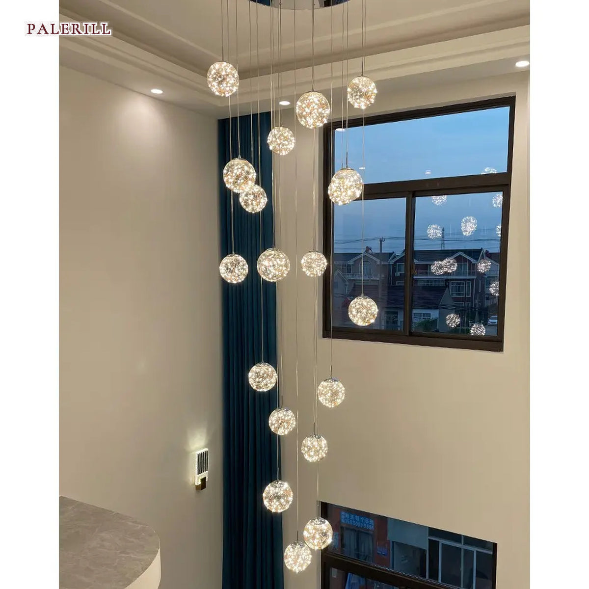 AM0576 — Modern Minimalist Stairwell Chandelier for Living Rooms