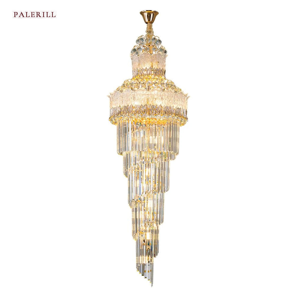 AM0685 — Modern Minimalist Stairwell Crystal Chandelier for Living Rooms