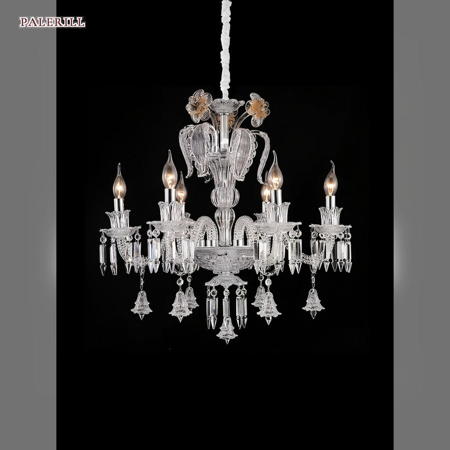 AM0847 — French Luxury Crystal Stainless Steel Chandelier for Living Rooms