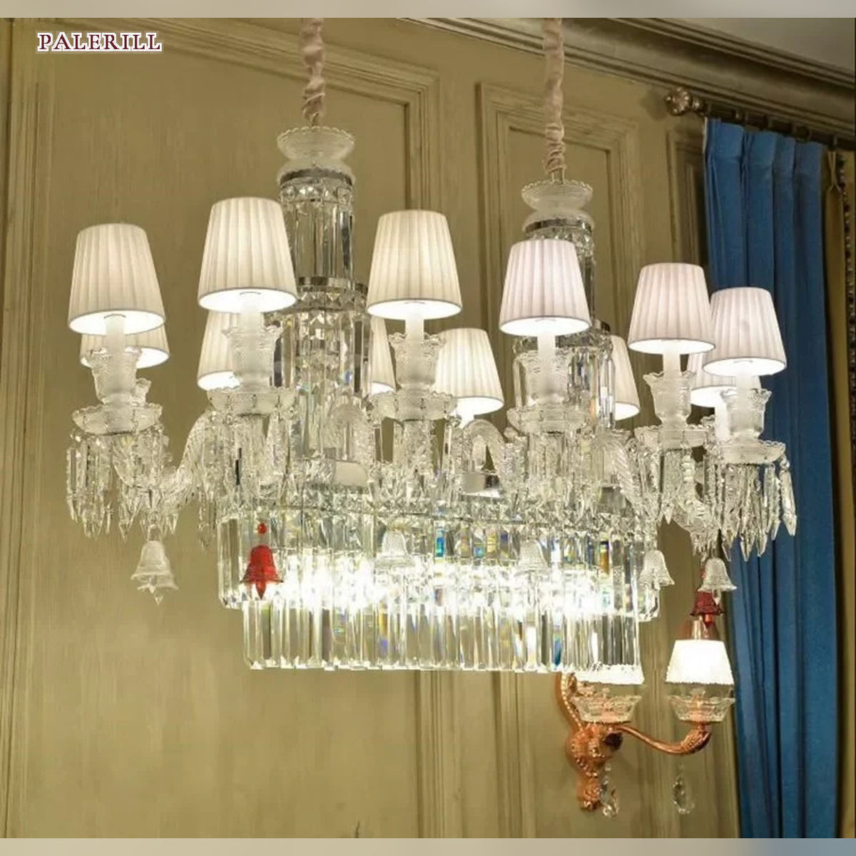 AM0831 — European Rectangular French Crystal Chandelier for Dining Rooms