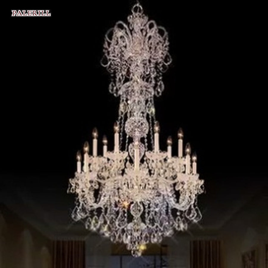 AM0791 — European Stairwell Duplex Metal Chandelier for Hotels & Ballrooms