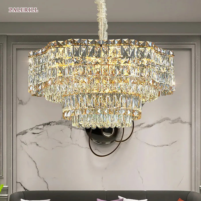 Postmodern Round Crystal Chandelier for Living Rooms — AM0652