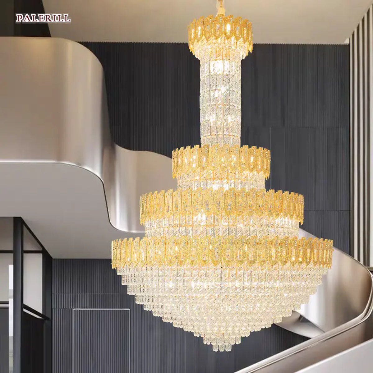 AM0608 — European Stairwell Crystal Chandelier for Living Rooms
