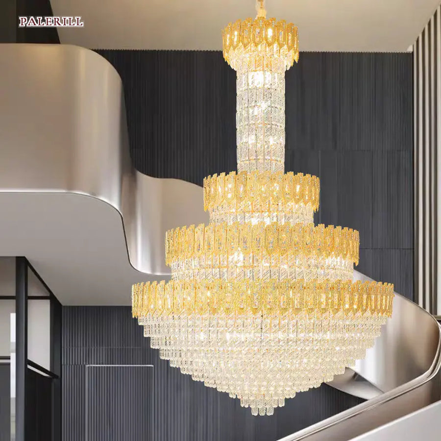 AM0608 — European Stairwell Crystal Chandelier for Living Rooms