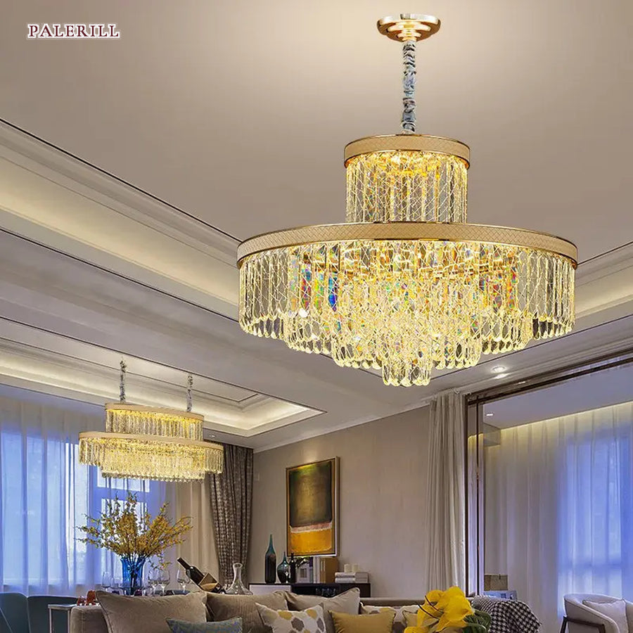 AM0619 — Light Luxury Crystal Chandelier for Living Rooms