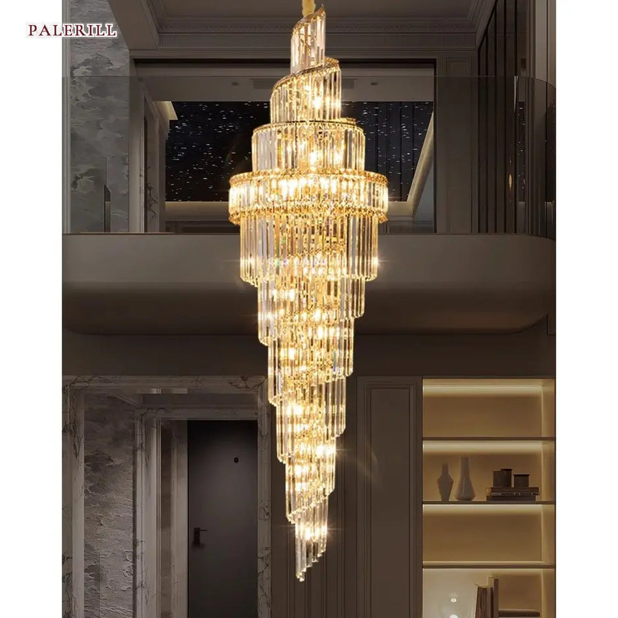 AM0487 — Modern Minimalist Spiral Staircase Chandelier for Living Rooms