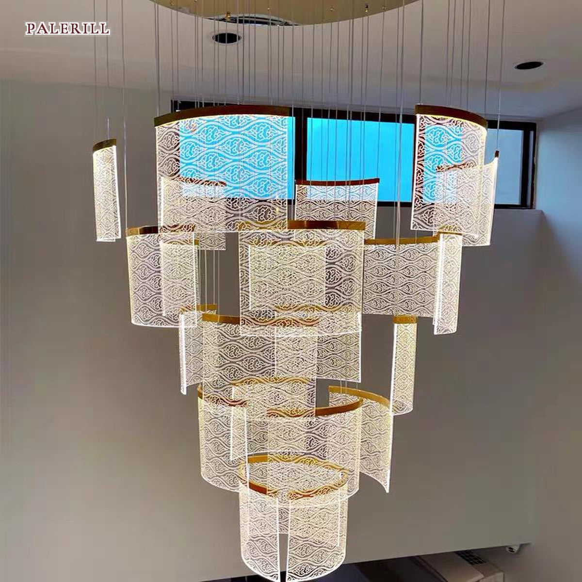 AM0635 — Modern Luxury Stairwell Acrylic Chandelier for Living Rooms