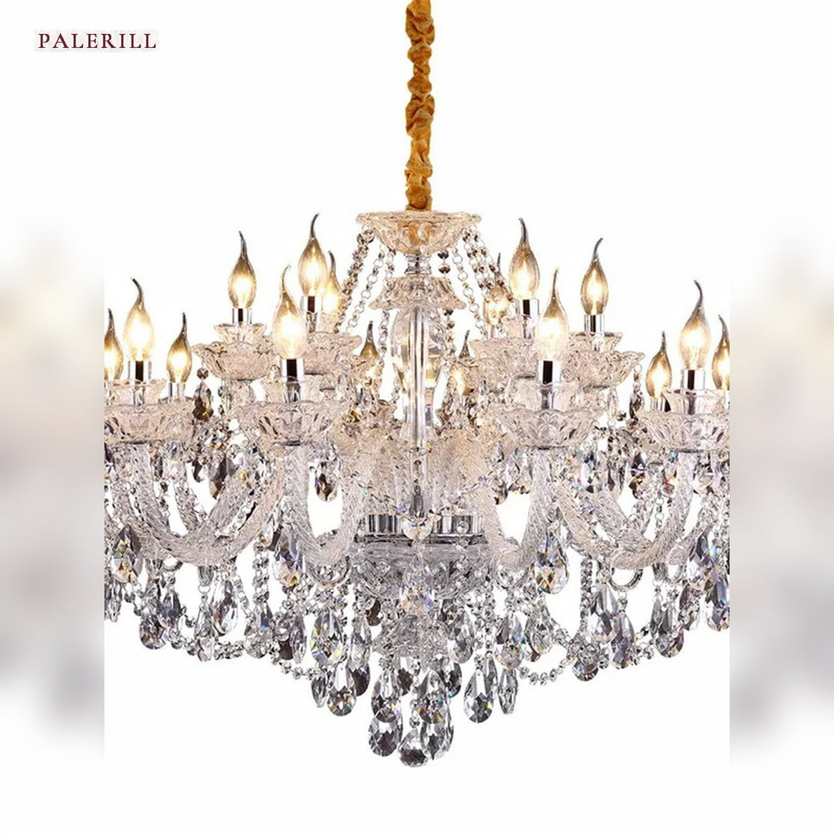 AM0836 — European Candle Grand Hall Crystal Chandelier for Living Rooms & Dining Rooms