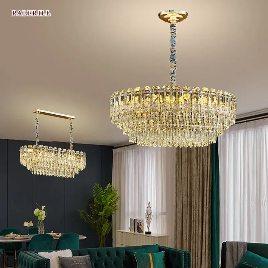 AM0476 — Postmodern Landscape Crystal Chandelier for Living & Dining Rooms
