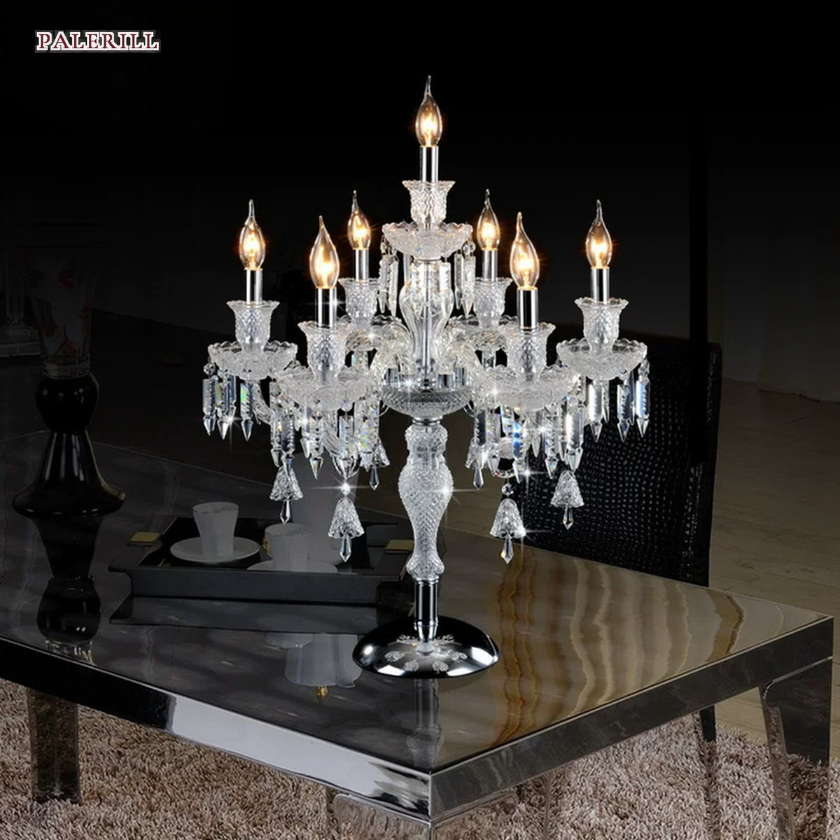 AM0781 — European Candle Crystal Table Lamp for Living Rooms & Bedrooms