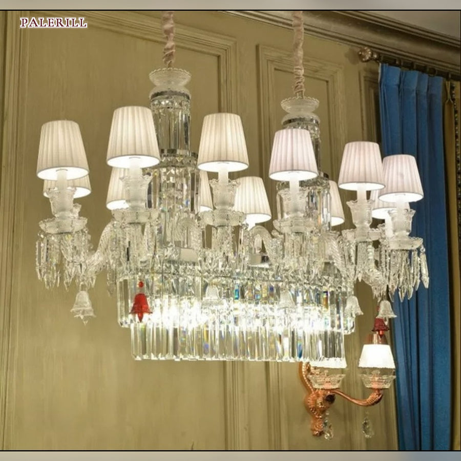 AM0804 — European Rectangular Crystal Chandelier for Dining Rooms