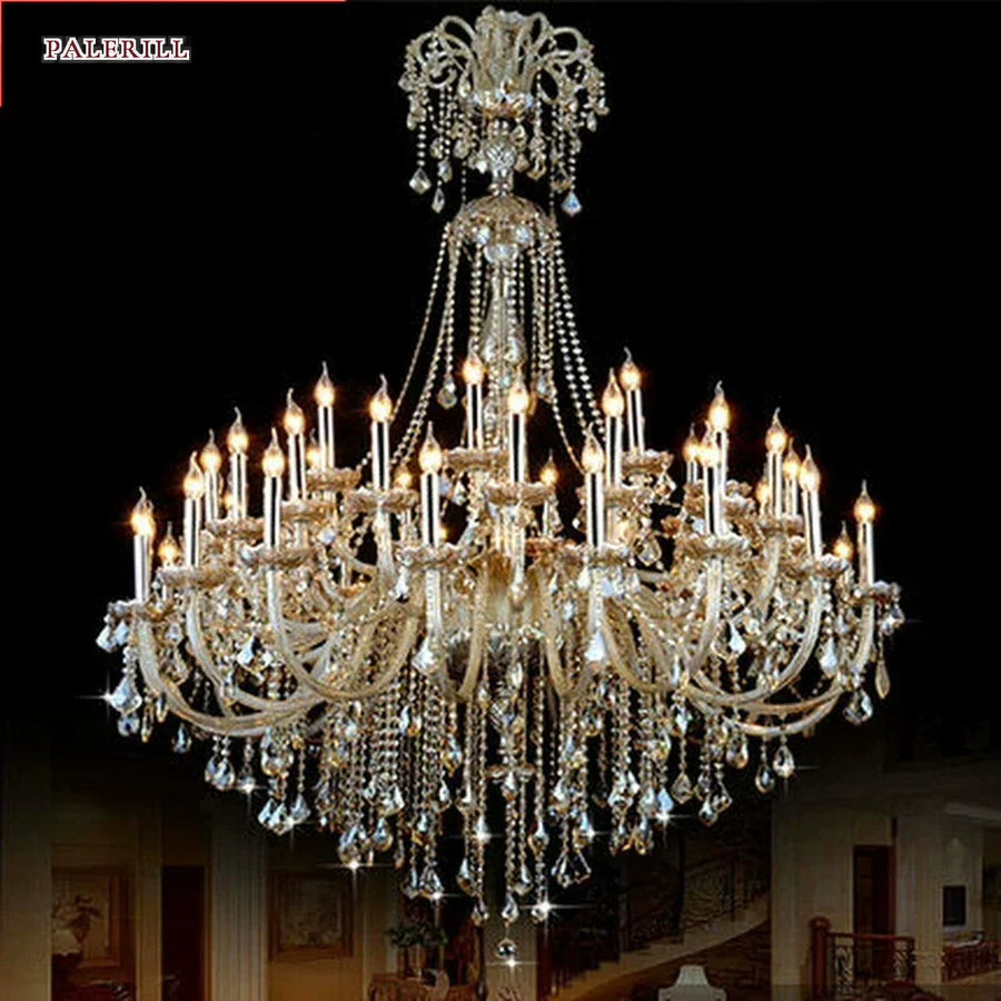 AM0780 — European Crystal Chandelier for Duplex Spaces & Stairwells