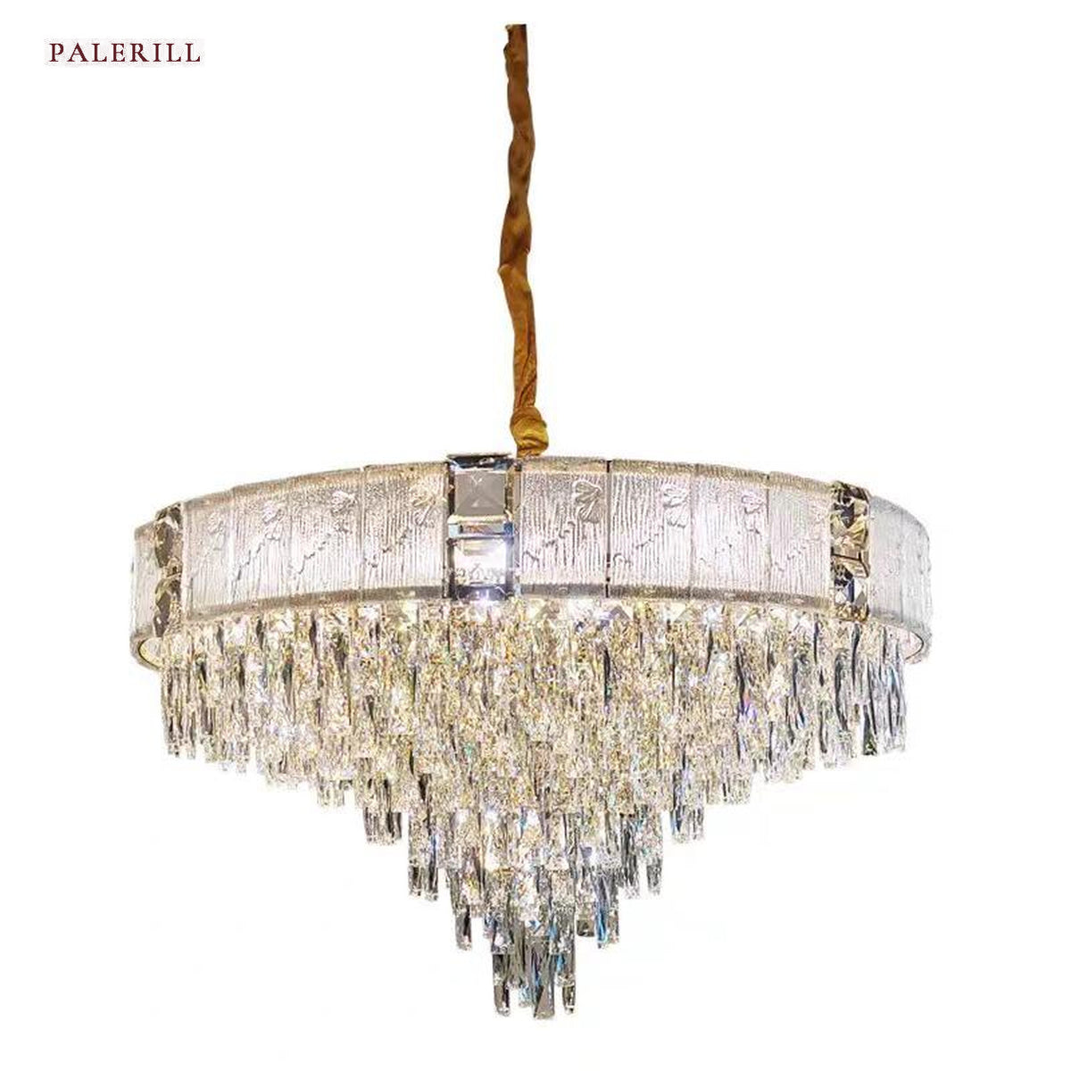AM0559 — Light Luxury Round Crystal Chandelier for Living Rooms
