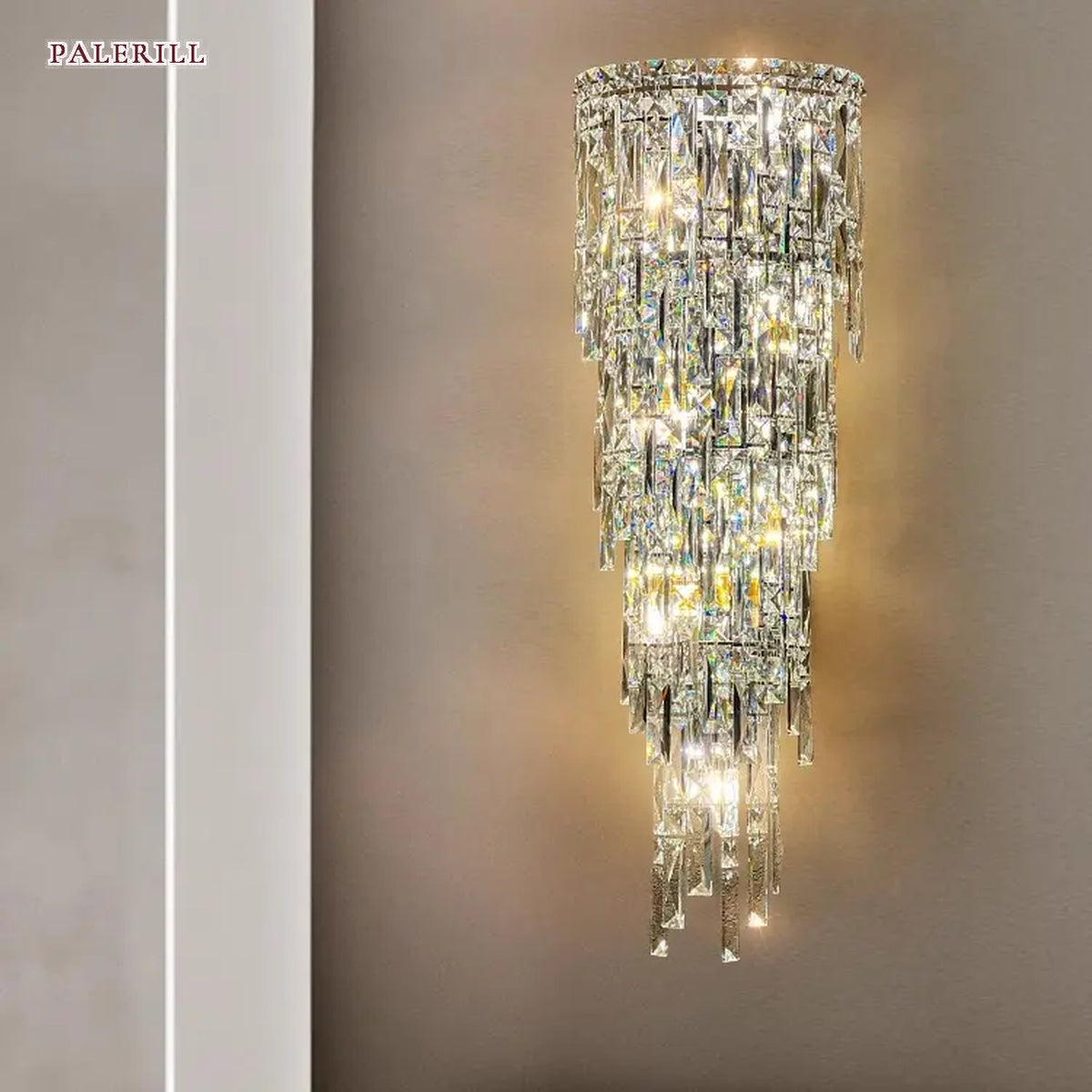 AM0480 — Light Luxury Stairwell Crystal Wall Light for Living Rooms