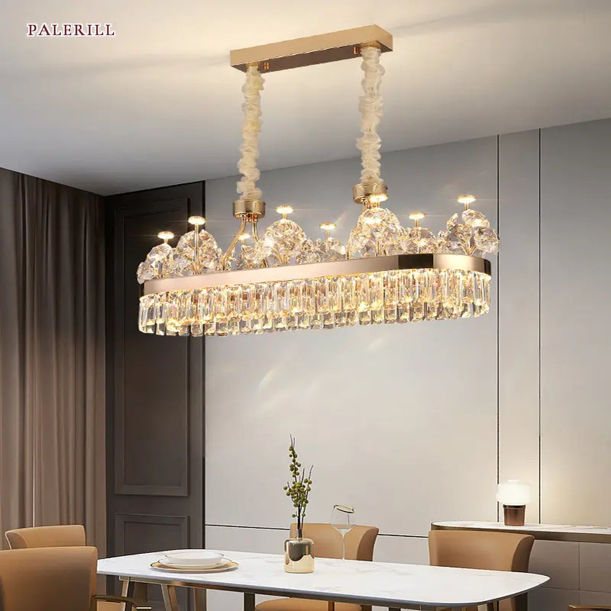 AM0520 — Postmodern Round Crystal Chandelier for Living Rooms