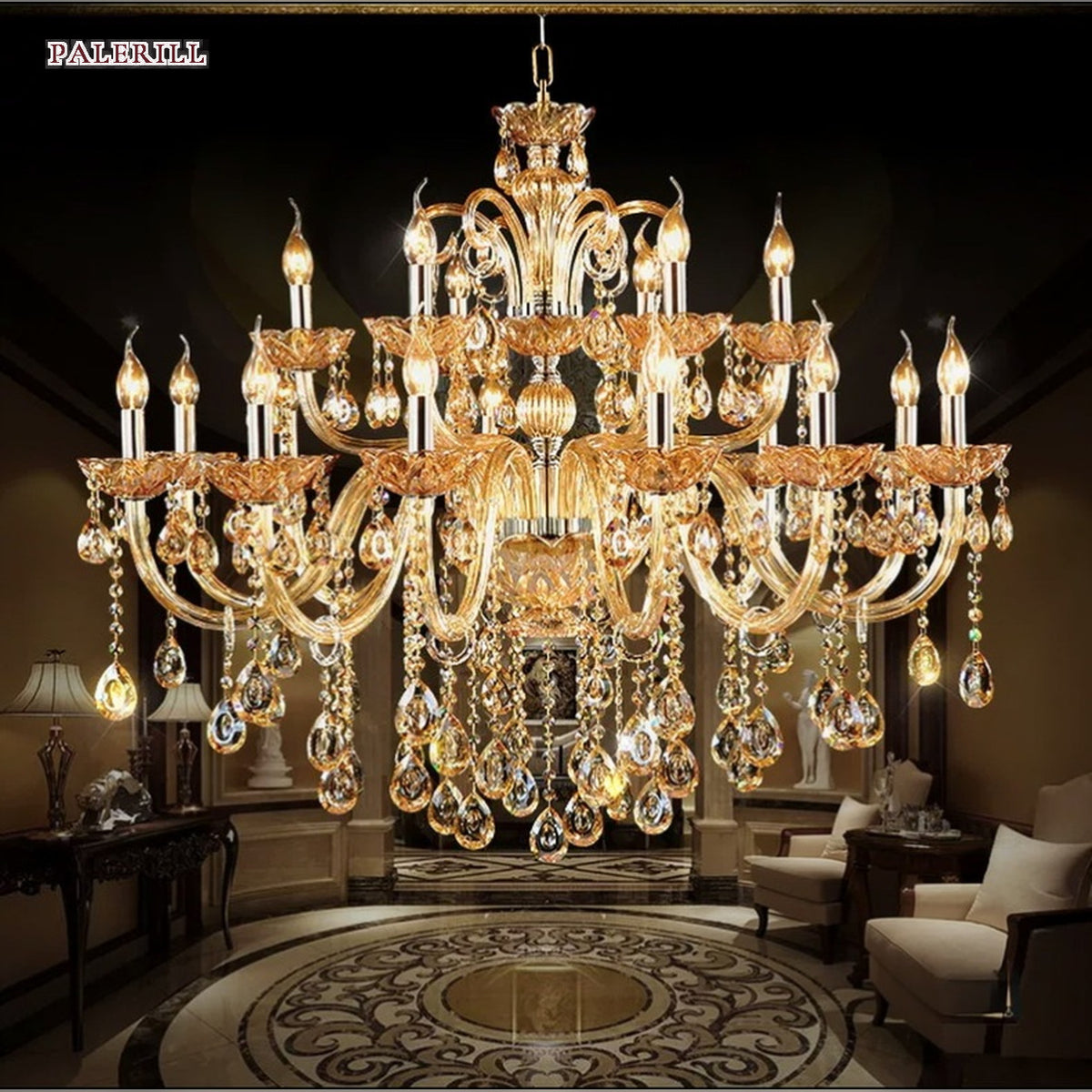 AM0774 — European Candle Crystal Chandelier for Living Rooms & Dining Rooms