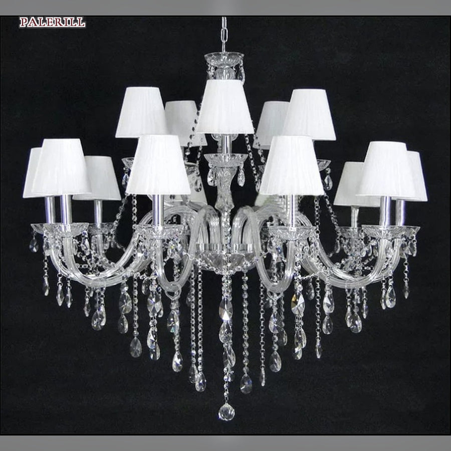 AM0736 — European Grand Hall Crystal Stainless Steel Chandelier for Bar Spaces