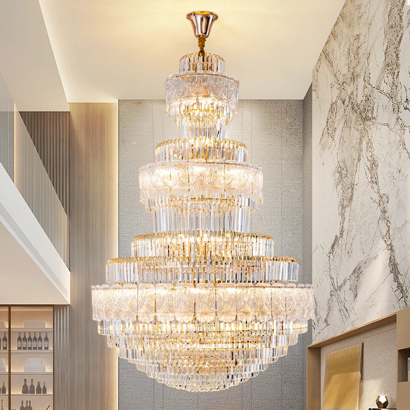 AM0004 · Modern Stairwell Crystal Chandelier for Double-Height Spaces · 6 Configurations — AM0004, view 3