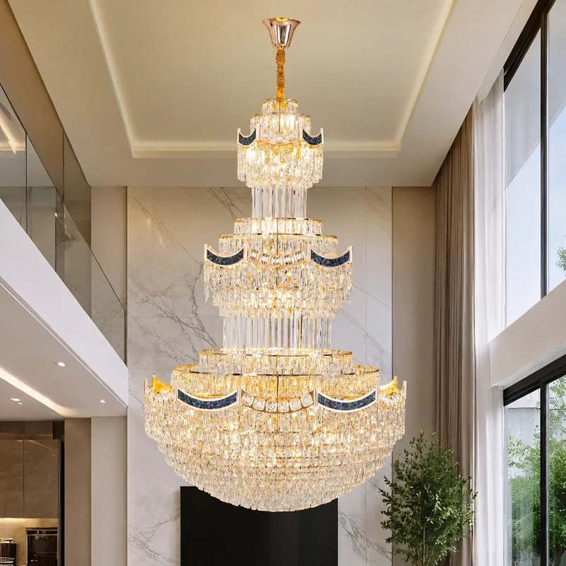 AM0002 · Postmodern Stairwell Crystal Chandelier for Double-Height Spaces · 6 Configurations — AM0002, view 3