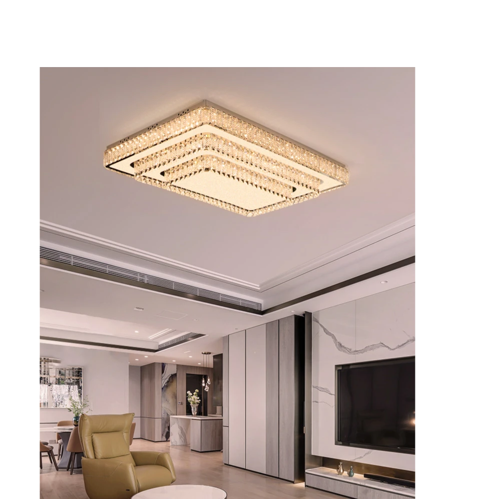 AM0084 · French Flush Mount Trapezoid Ceiling Light for Bedrooms · 3 Configurations — AM0084, view 3