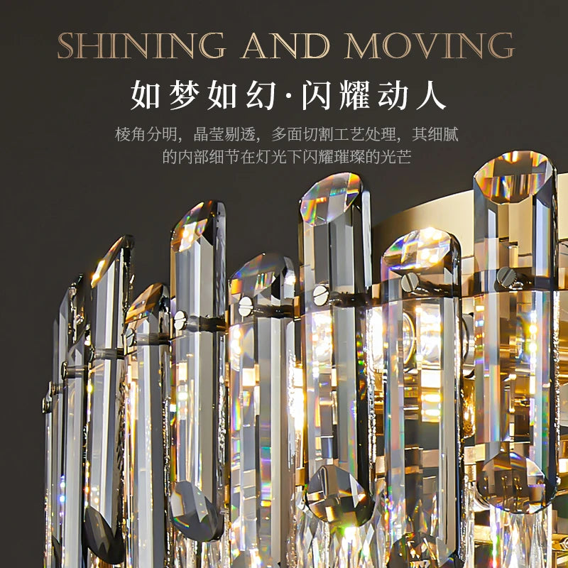 AM0127 · Modern Minimalist Round Crystal Flush Mount Ceiling Light for Bedrooms — AM0127, view 3