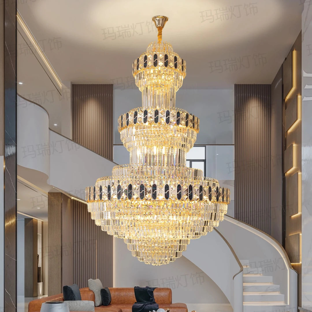 AM0043 · Modern Stairwell Crystal Chandelier for Double-Height Spaces · 6 Configurations — AM0043, view 3