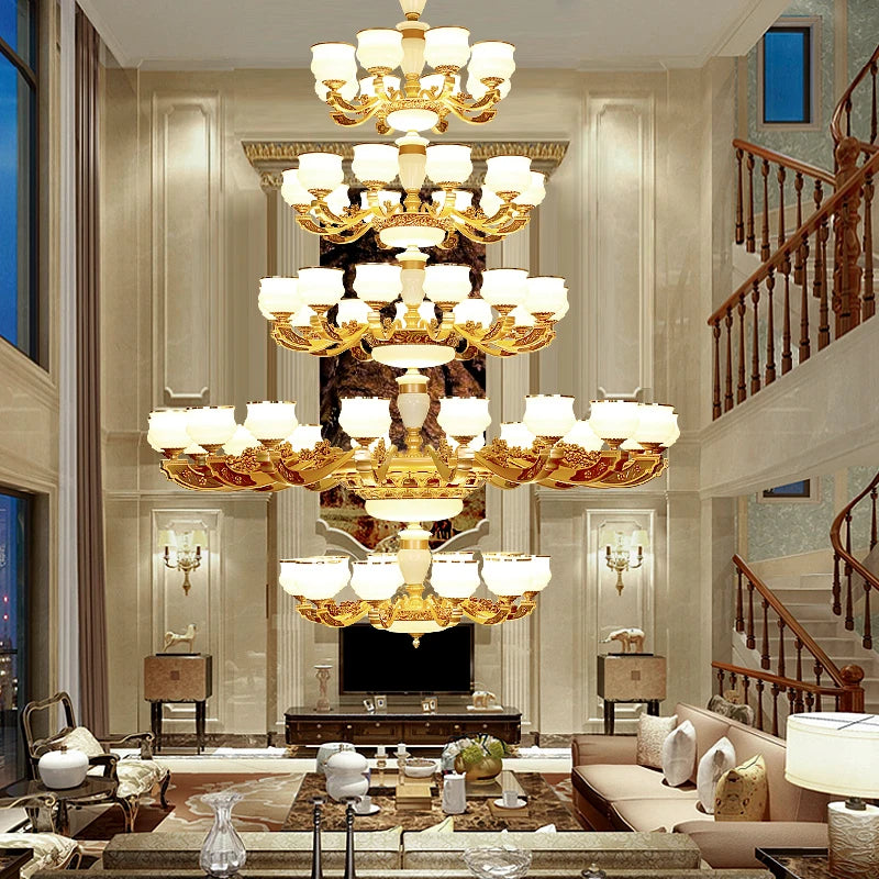 AM0018 · Stairwell Contemporary Chinese Zinc Alloy Chandelier for Double-Height Spaces — AM0018, view 3