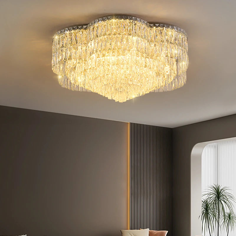 AM0050 · Crystal Flush Mount Tiered Composition Ceiling Light for Bedrooms — AM0050, view 3