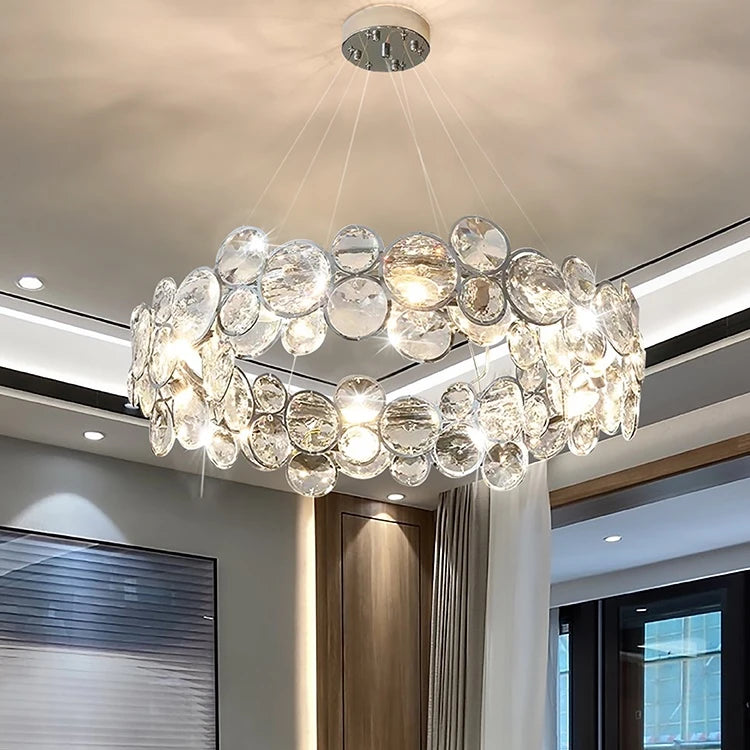 AM0101 · Modern Minimalist Round Crystal Chandelier for Dining Rooms · 9 Configurations — AM0101, view 3