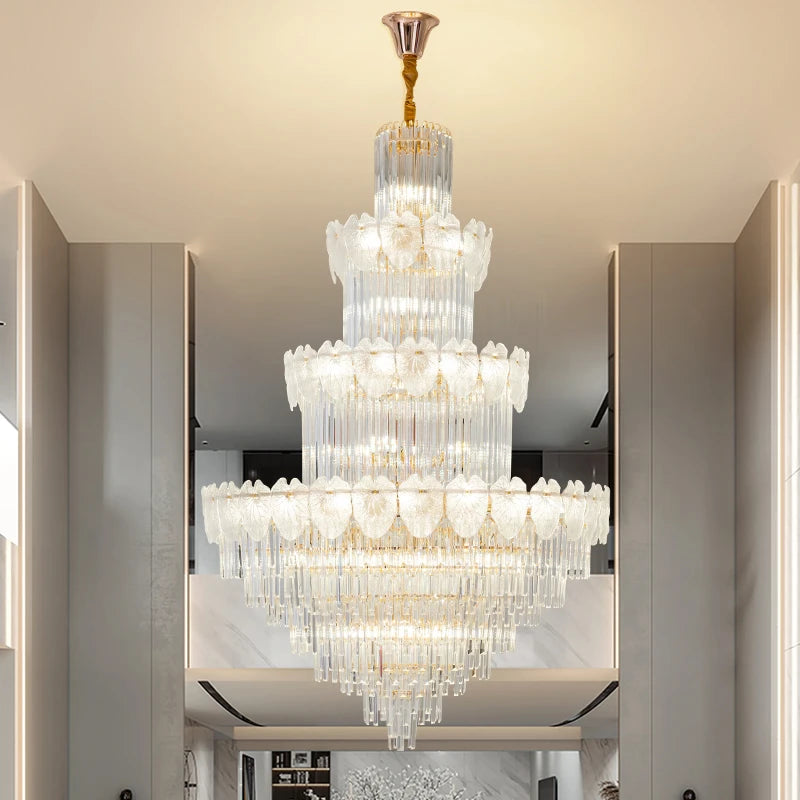 AM0122 · Modern Stairwell Crystal Chandelier for Double-Height Spaces · 6 Configurations — AM0122, view 3
