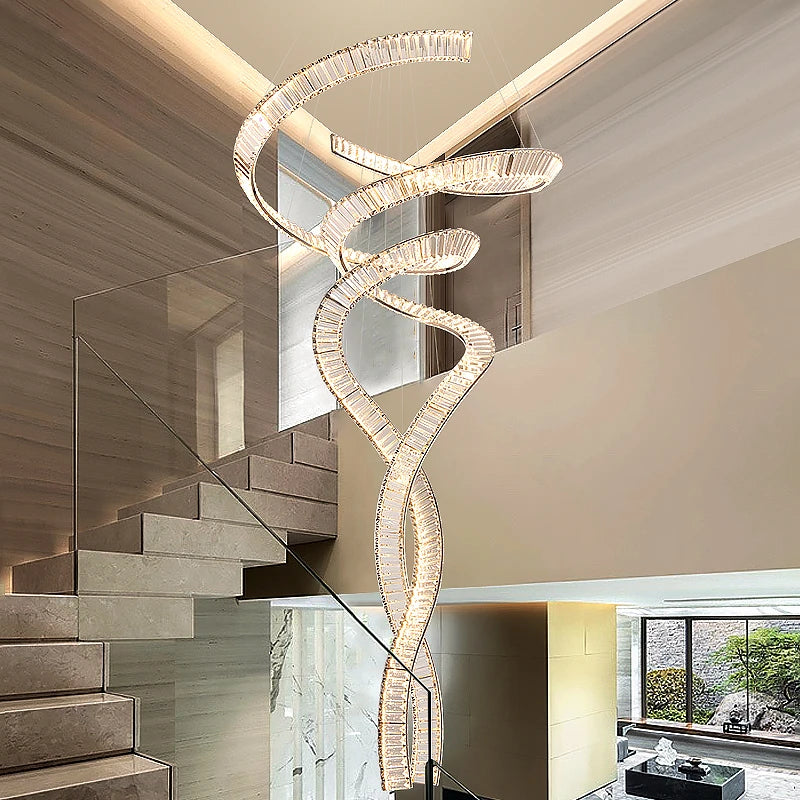 AM0011 · Modern Minimalist Mermaid Inspired Crystal Chandelier for Living Spaces — AM0011, view 3