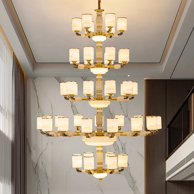 AM0076 · Modern Chinese Stairwell Contemporary Chinese Zinc Alloy Chandelier — AM0076, view 3