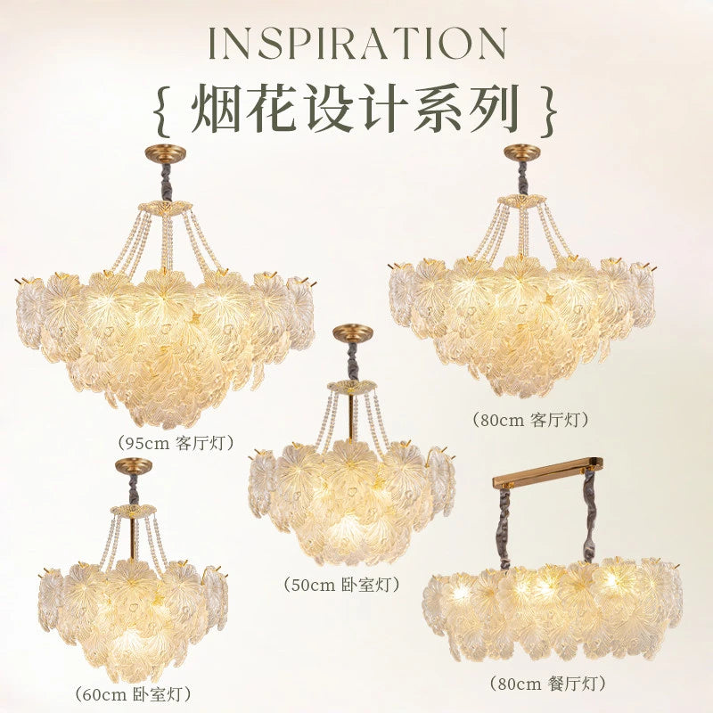 AM0019 · French Petal Glass Chandelier for Dining Rooms · 5 Configurations — AM0019, view 3