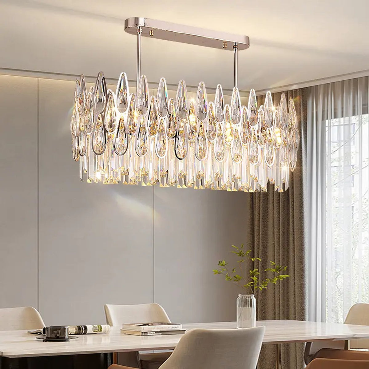 AM0638 — Light Luxury Round Crystal Chandelier for Living Rooms