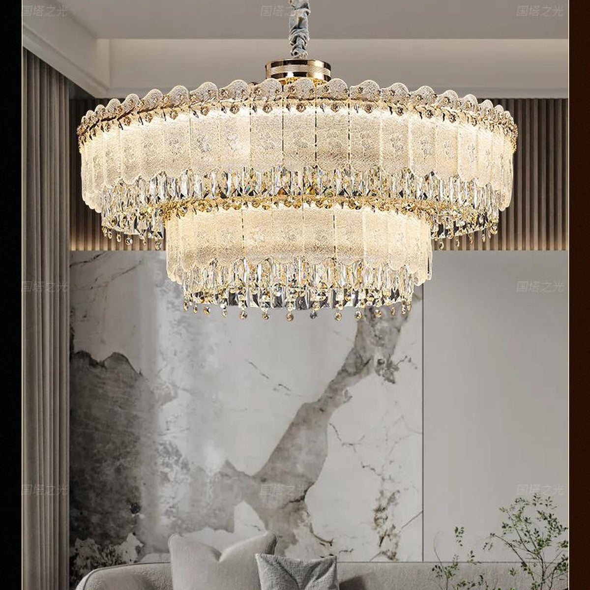 AM0648 — Postmodern K9 Crystal Chandelier for Living & Dining Rooms