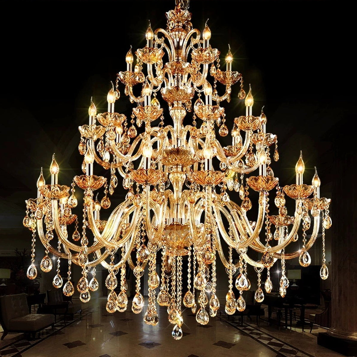 AM0774 — European Candle Crystal Chandelier for Living Rooms & Dining Rooms