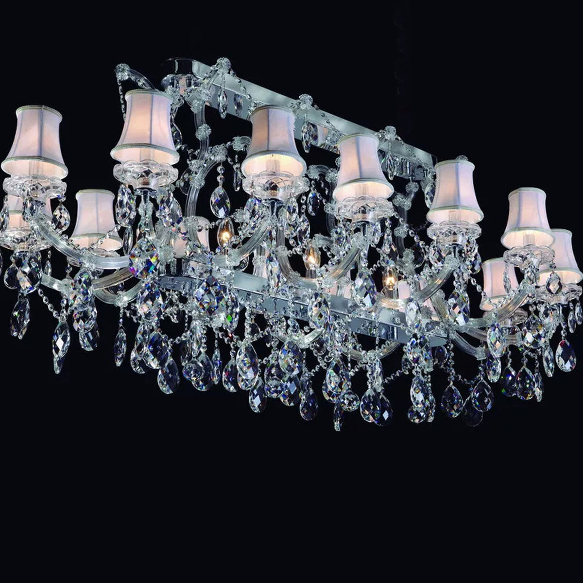 AM0718 — European Rectangular Crystal Chandelier for Dining Rooms