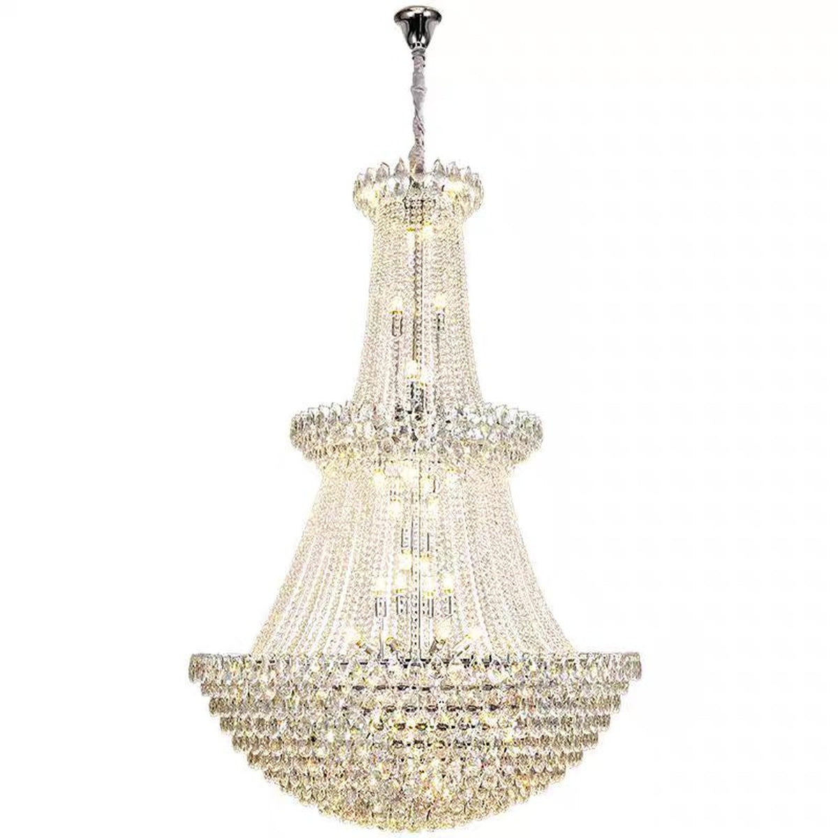 AM0610 — Light Luxury Stairwell Crystal Chandelier for Living Rooms