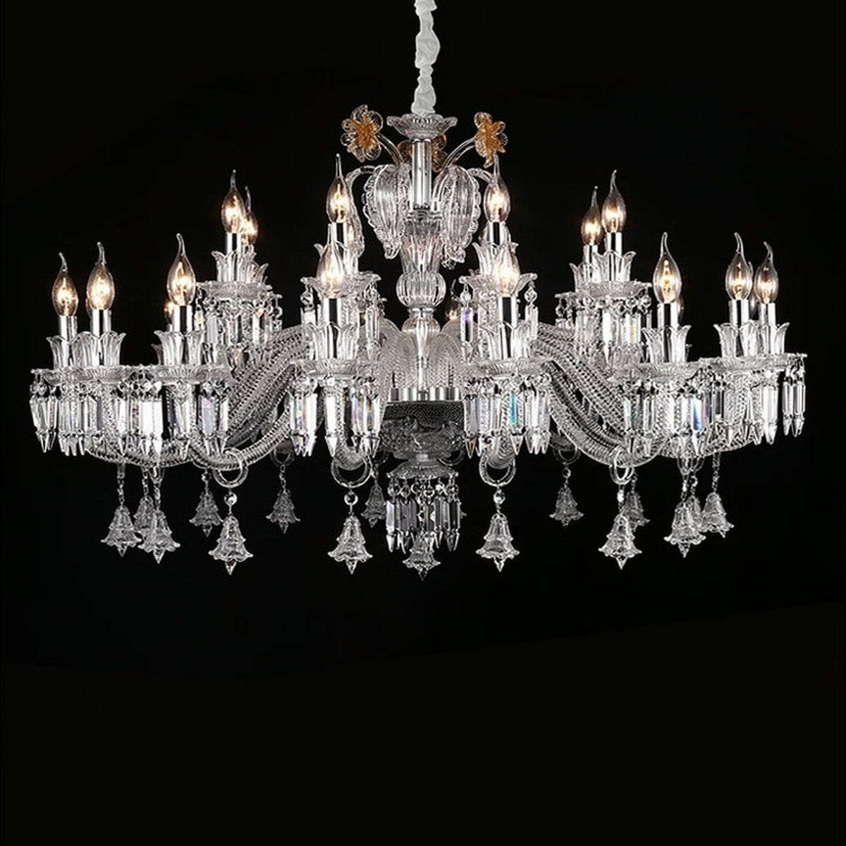 AM0847 — French Luxury Crystal Stainless Steel Chandelier for Living Rooms