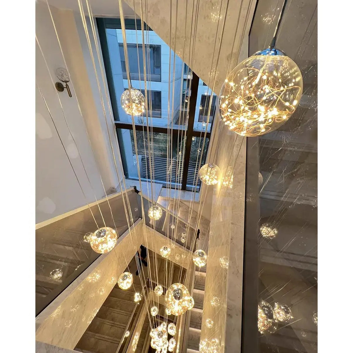 AM0576 — Modern Minimalist Stairwell Chandelier for Living Rooms