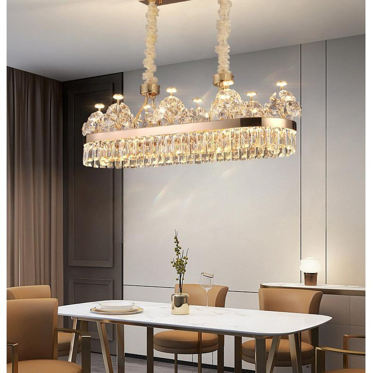 AM0520 — Postmodern Round Crystal Chandelier for Living Rooms