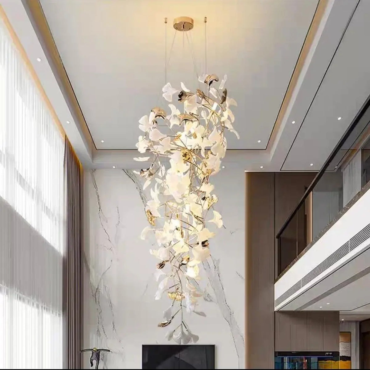 AM0577 — Light Luxury Spiral Staircase Chandelier for Stairwells