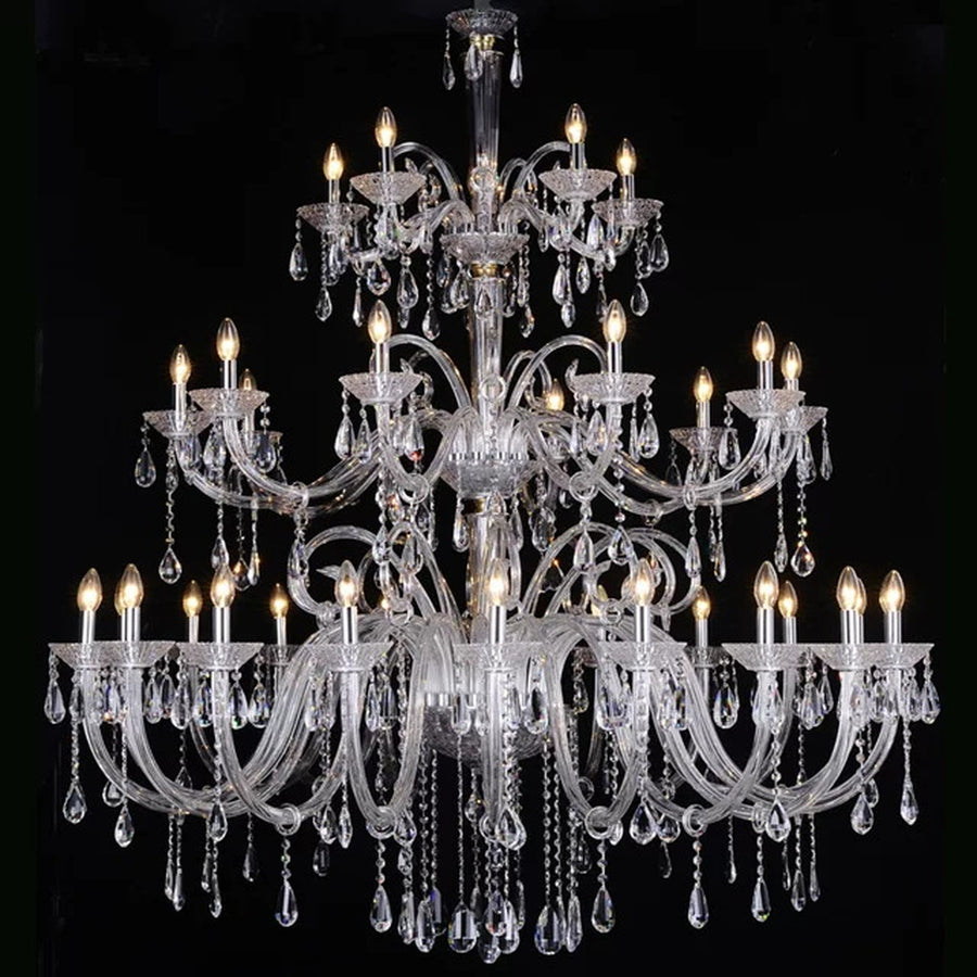 AM0758 — European Candle Duplex Crystal Chandelier for Living Rooms & Dining Rooms